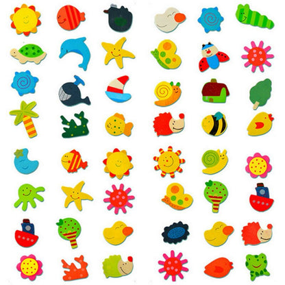 Wooden Kids Fridge Magnets Set (12 Pieces) by HitMyNeed
