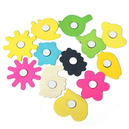 Wooden Kids Fridge Magnets Set (12 Pieces) by HitMyNeed
