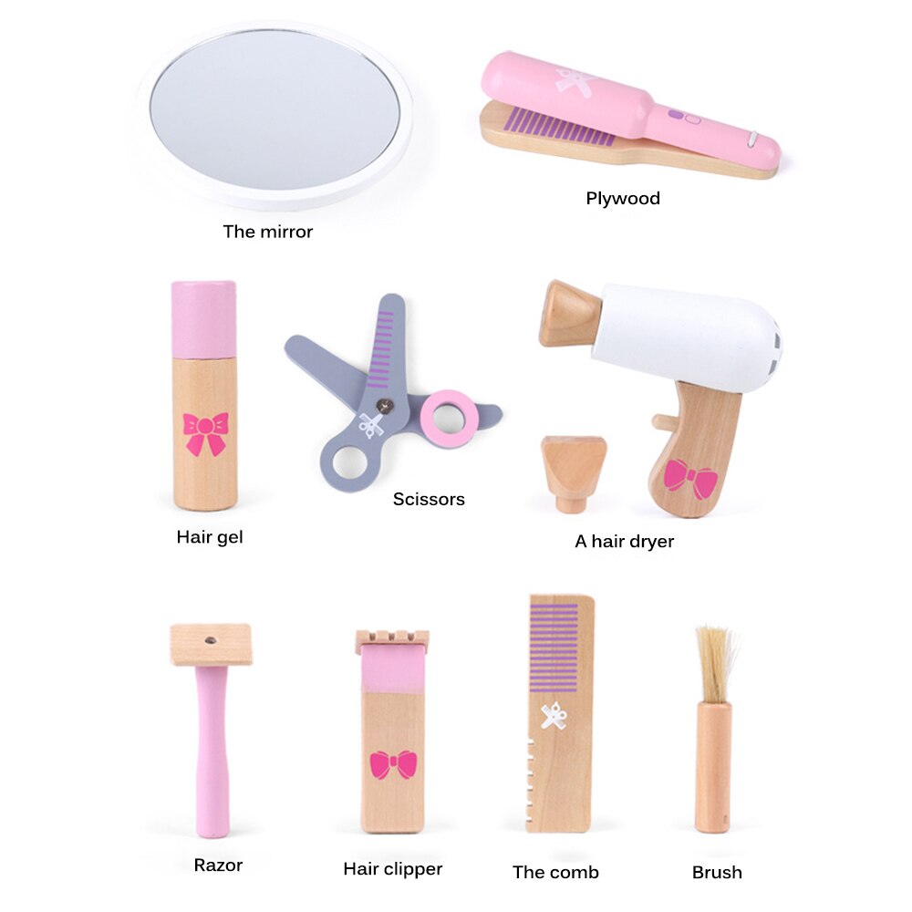 Wooden Kids Hairdresser Pretend Play Set by HitMyNeed