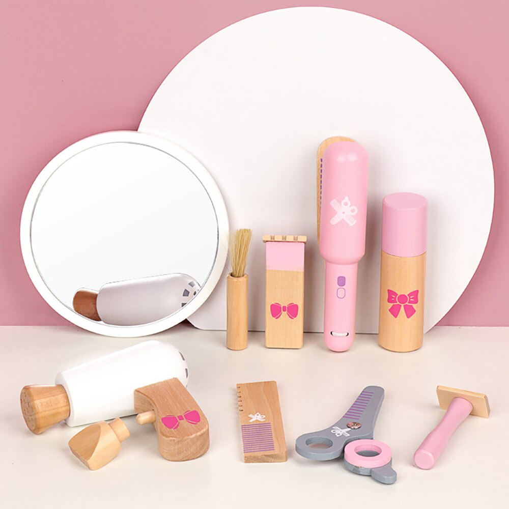 Wooden Kids Hairdresser Pretend Play Set by HitMyNeed