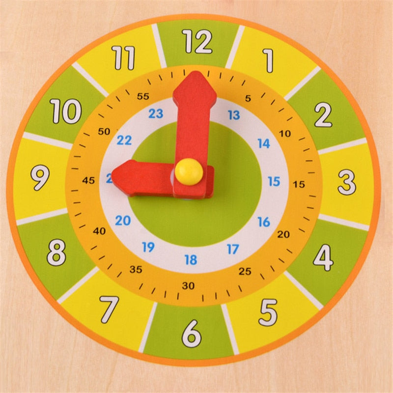 Wooden Kids Learning Clock and Calendar Board 30cm by HitMyNeed