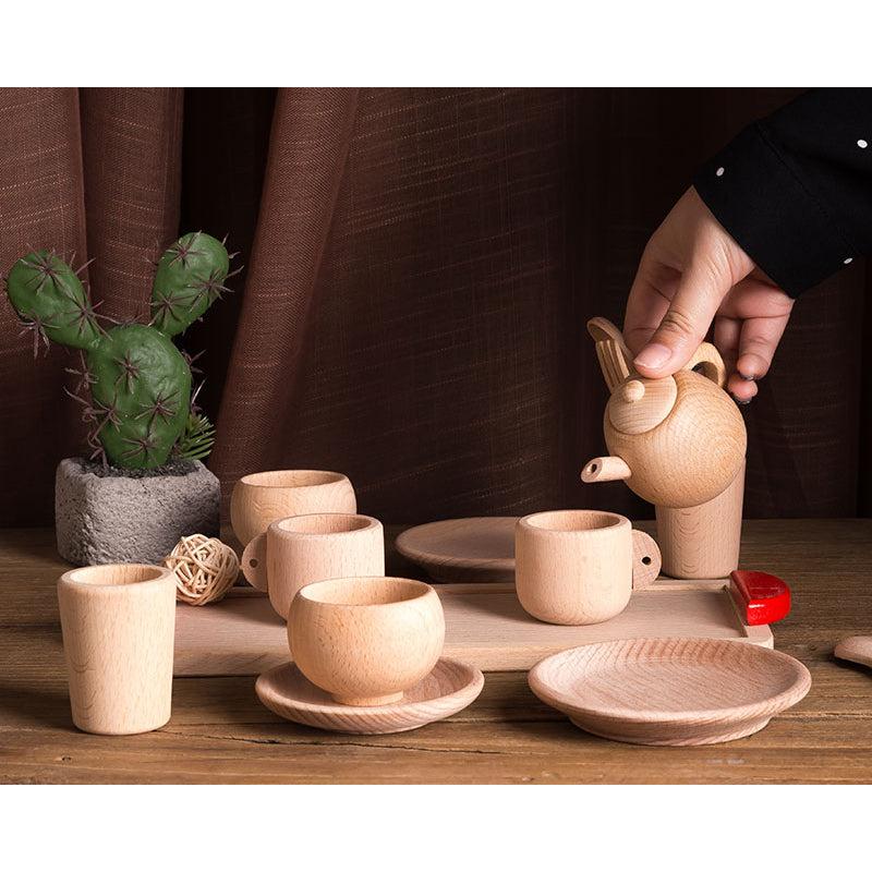Wooden Kids Tea Set Pretend Play Toy by HitMyNeed