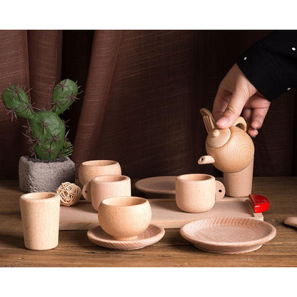 Wooden Kids Tea Set Pretend Play Toy by HitMyNeed
