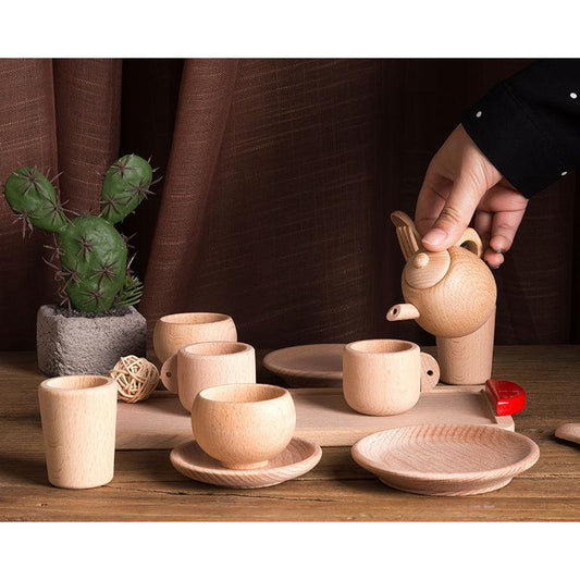 Wooden Kids Tea Set Pretend Play Toy by HitMyNeed