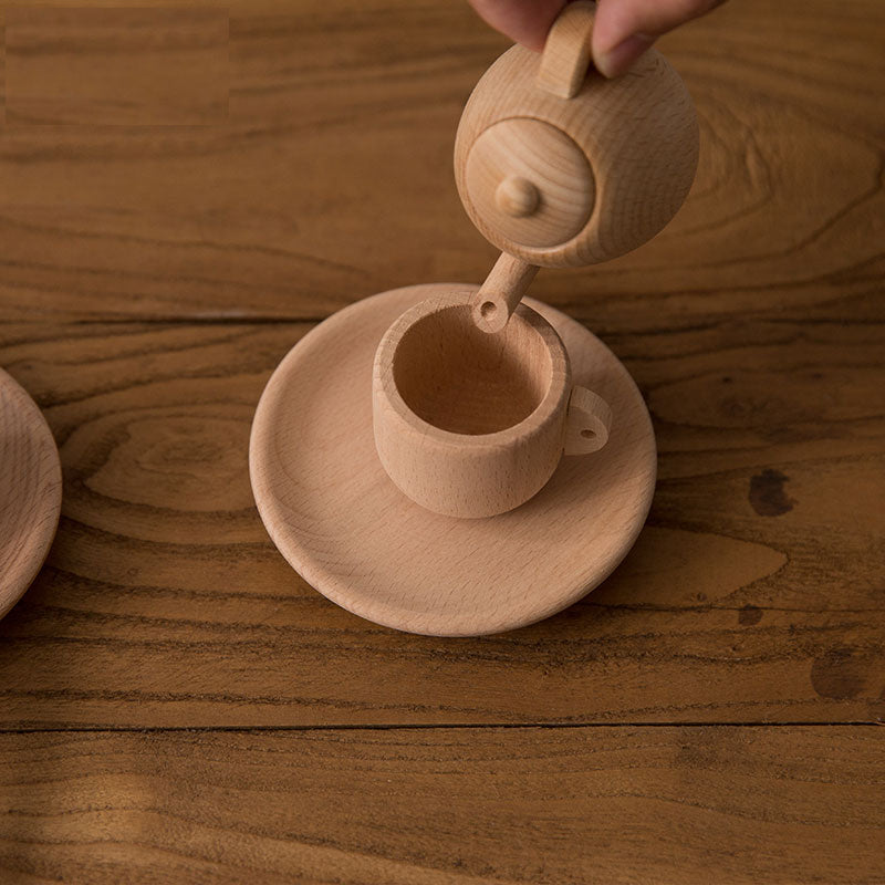 Wooden Kids Tea Set Pretend Play Toy by HitMyNeed