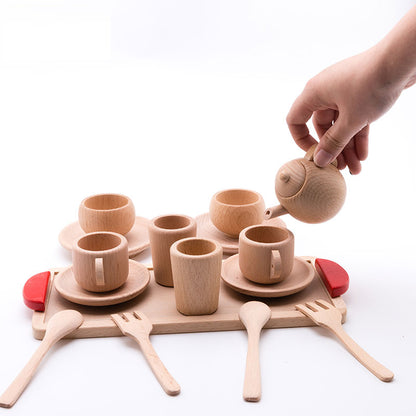 Wooden Kids Tea Set Pretend Play Toy by HitMyNeed