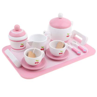 Wooden Kids Tea Set Toy with Tray (12 Pieces) by HitMyNeed