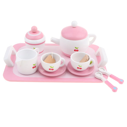 Wooden Kids Tea Set Toy with Tray (12 Pieces) by HitMyNeed