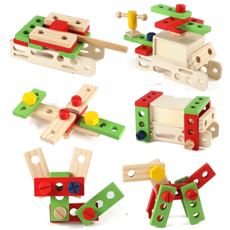 Wooden Kids Tool Box Kit with 20-Piece Tool Set by HitMyNeed