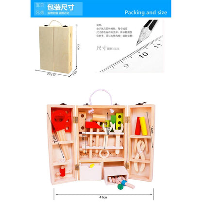 Wooden Kids Tool Box Kit with 20-Piece Tool Set by HitMyNeed