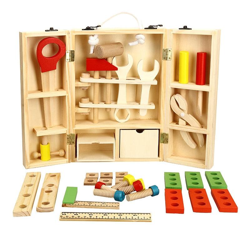 Wooden Kids Tool Set with Storage Box by HitMyNeed