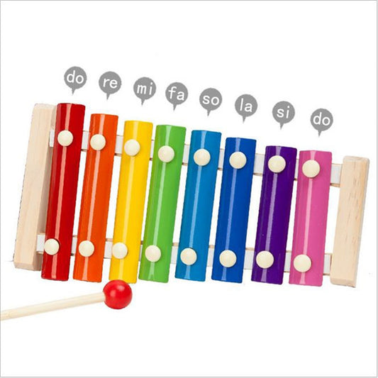 Wooden Kids Xylophone Toy with 8 Metal Keys by HitMyNeed