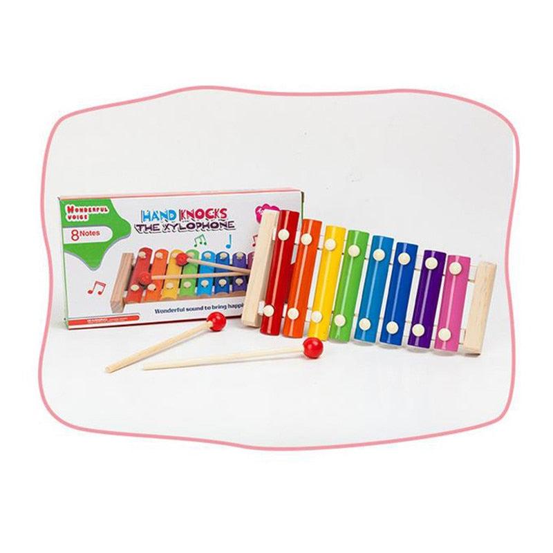 Wooden Kids Xylophone Toy with 8 Metal Keys by HitMyNeed