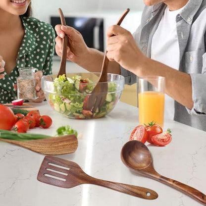 Wooden Kitchen Utensil Set, 6-Piece Teak Tools by HitMyNeed