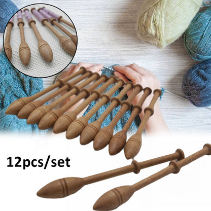 Wooden Lace Bobbins Set of 12 - Beech Wood by HitMyNeed