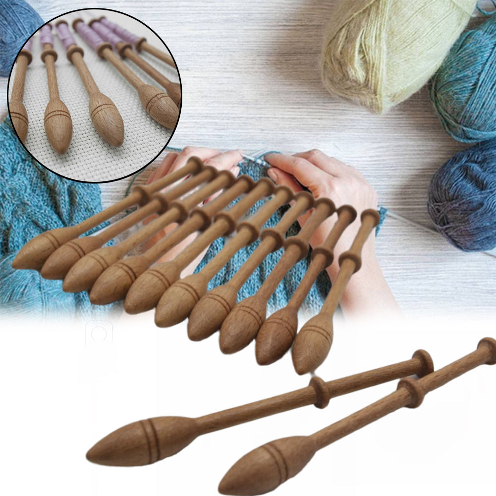 Wooden Lace Bobbins Set of 12 - Beech Wood by HitMyNeed
