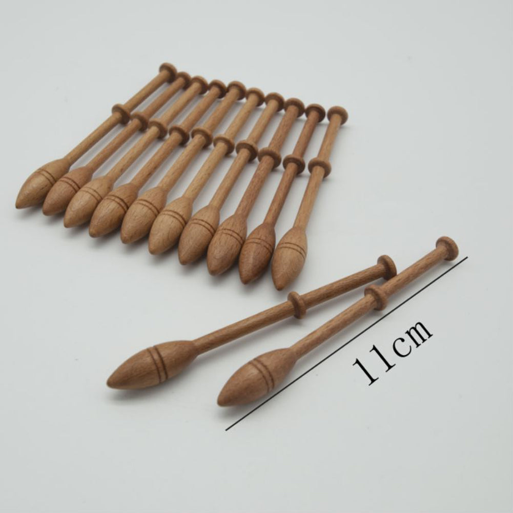 Wooden Lace Bobbins Set of 12 - Beech Wood by HitMyNeed