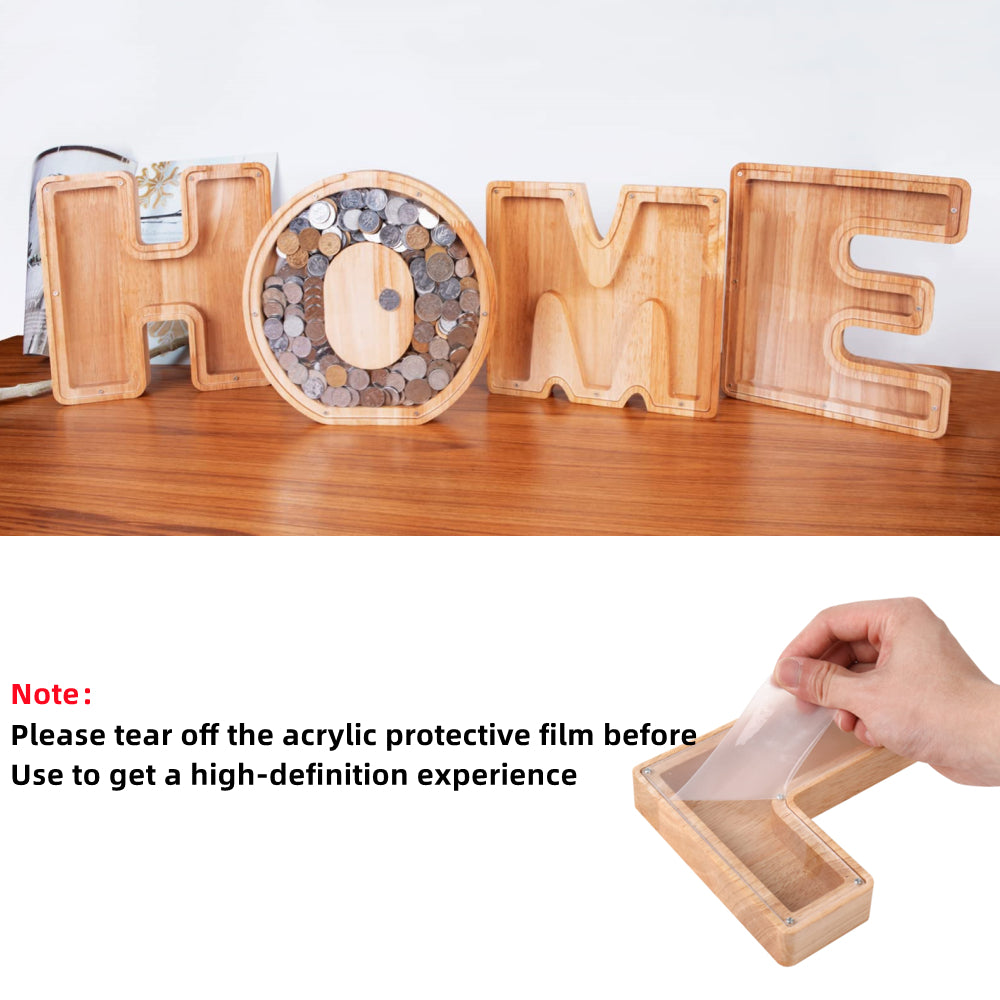 Wooden Letter Money Box with Clear Front by HitMyNeed