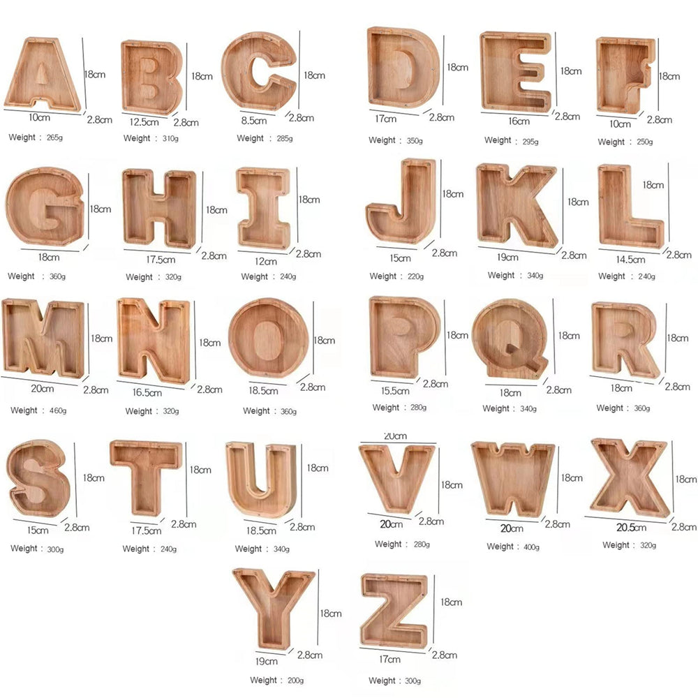 Wooden Letter Money Box with Clear Front by HitMyNeed