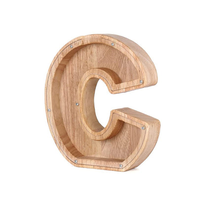 Wooden Letter Money Box with Clear Front c by HitMyNeed