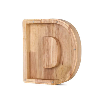 Wooden Letter Money Box with Clear Front d by HitMyNeed