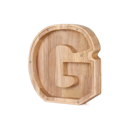 Wooden Letter Money Box with Clear Front g by HitMyNeed