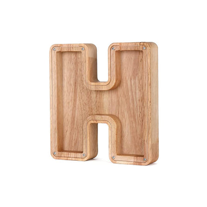 Wooden Letter Money Box with Clear Front h by HitMyNeed
