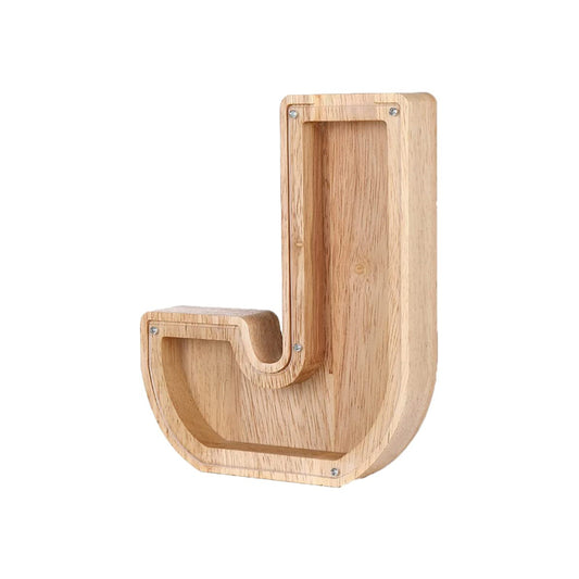 Wooden Letter Money Box with Clear Front j by HitMyNeed