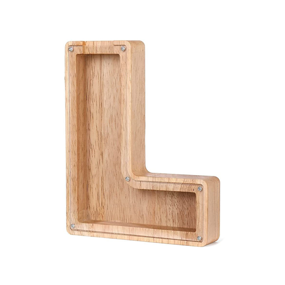Wooden Letter Money Box with Clear Front l by HitMyNeed