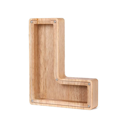 Wooden Letter Money Box with Clear Front l by HitMyNeed