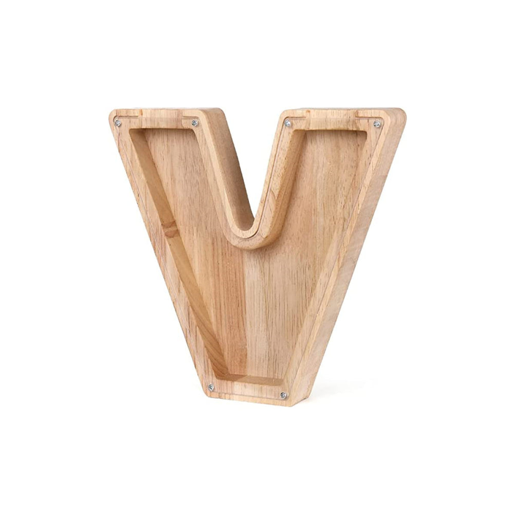 Wooden Letter Money Box with Clear Front v by HitMyNeed