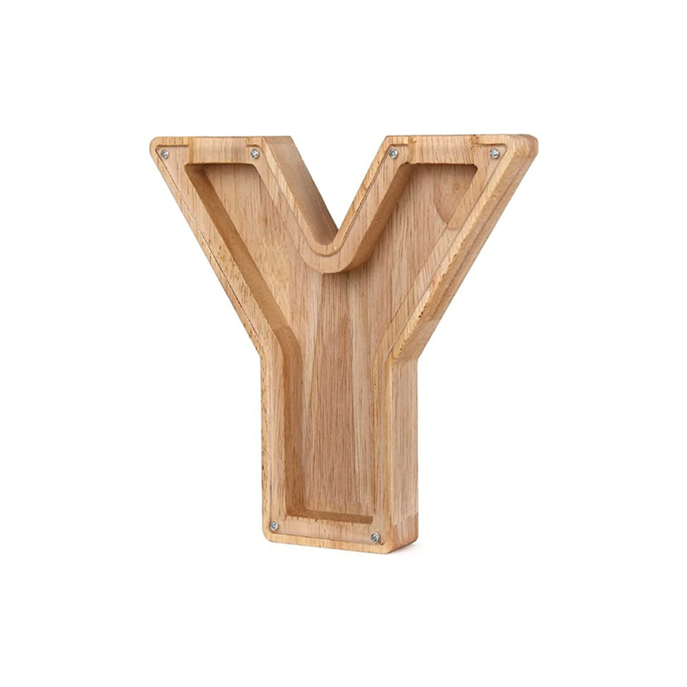 Wooden Letter Money Box with Clear Front y by HitMyNeed