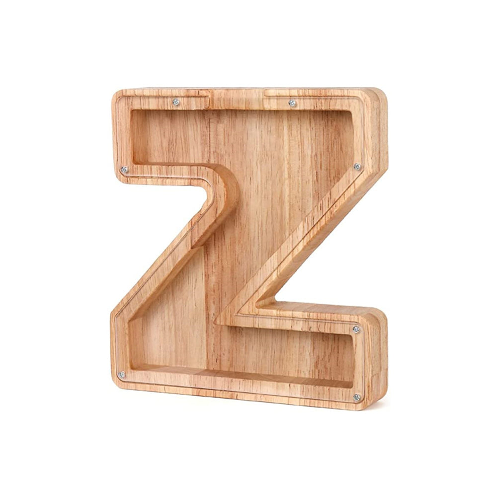Wooden Letter Money Box with Clear Front z by HitMyNeed