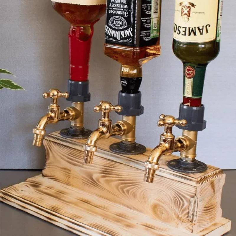 Wooden Liquor Dispenser Whiskey & Cocktail Station double by HitMyNeed