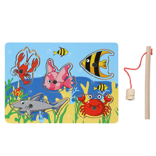 Wooden Magnetic 3D Fishing Game & Shape Puzzle by HitMyNeed
