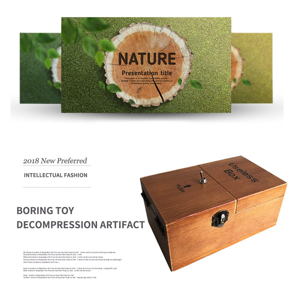 Wooden Mechanical Useless Box Desk Toy by HitMyNeed