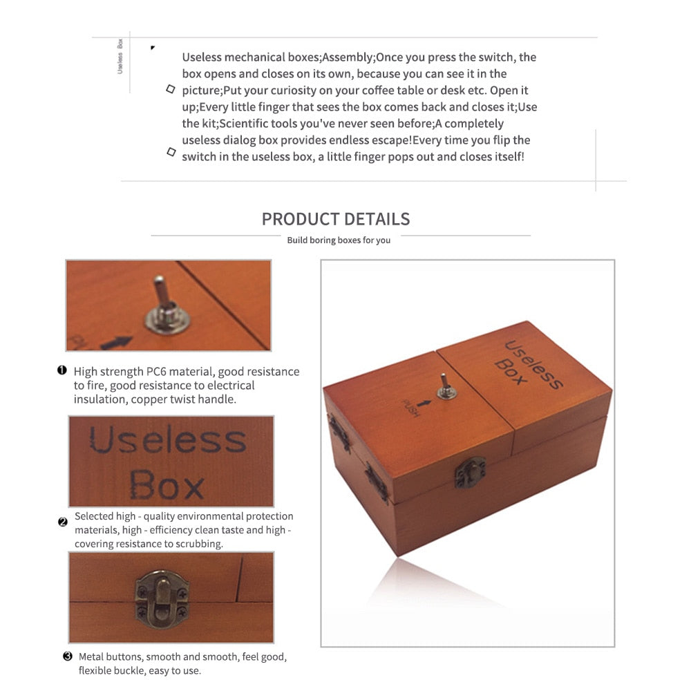 Wooden Mechanical Useless Box Desk Toy by HitMyNeed