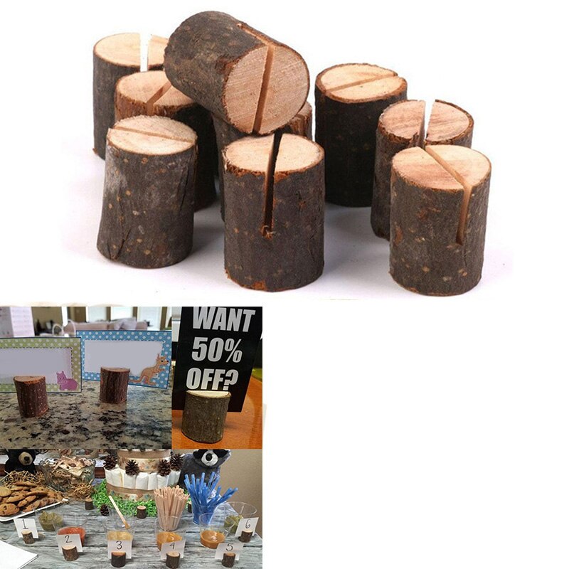 Wooden Mini Stump Menu Holders (Set of 50) by HitMyNeed