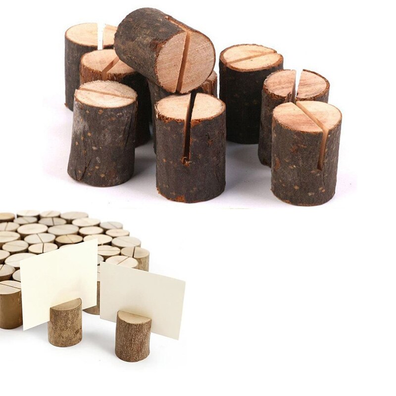 Wooden Mini Stump Menu Holders (Set of 50) by HitMyNeed