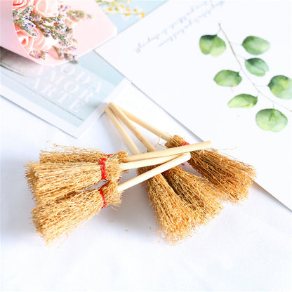 Wooden Mini Witch Brooms Set of 12 for Crafts by HitMyNeed