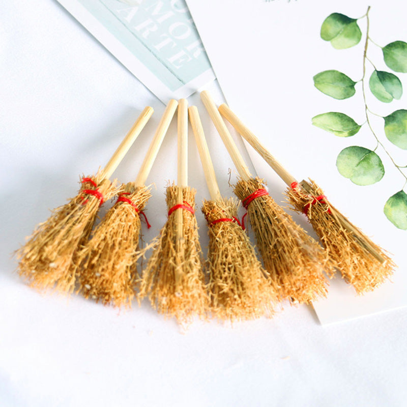 Wooden Mini Witch Brooms Set of 12 for Crafts by HitMyNeed