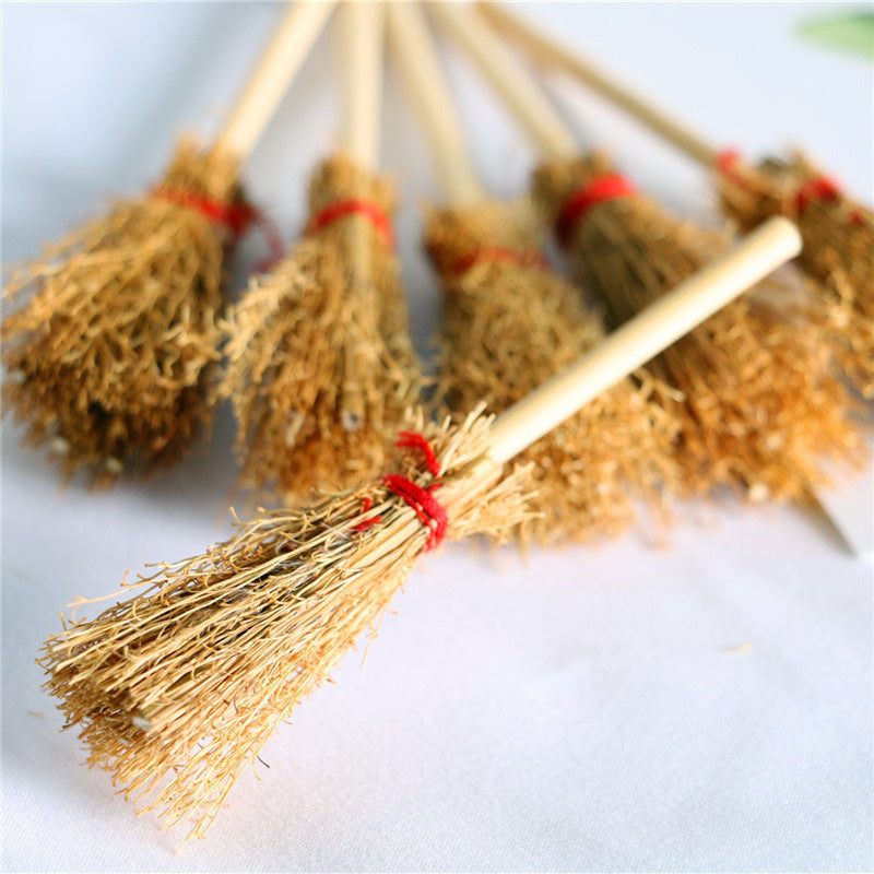 Wooden Mini Witch Brooms Set of 12 for Crafts by HitMyNeed