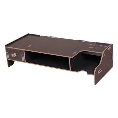 Wooden Monitor Stand with Desk Organizer Drawer by HitMyNeed