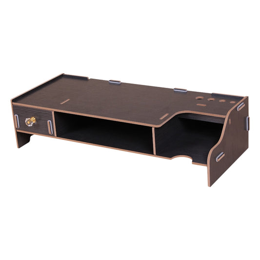 Wooden Monitor Stand with Desk Organizer Drawer by HitMyNeed