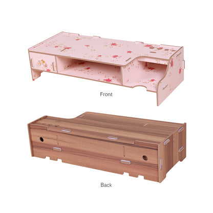 Wooden Monitor Stand with Desk Organizer Drawer by HitMyNeed
