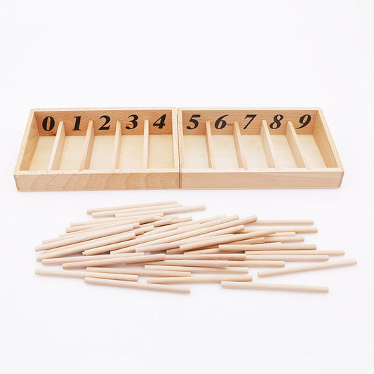 Wooden Montessori Spindle Box Math Learning Set by HitMyNeed