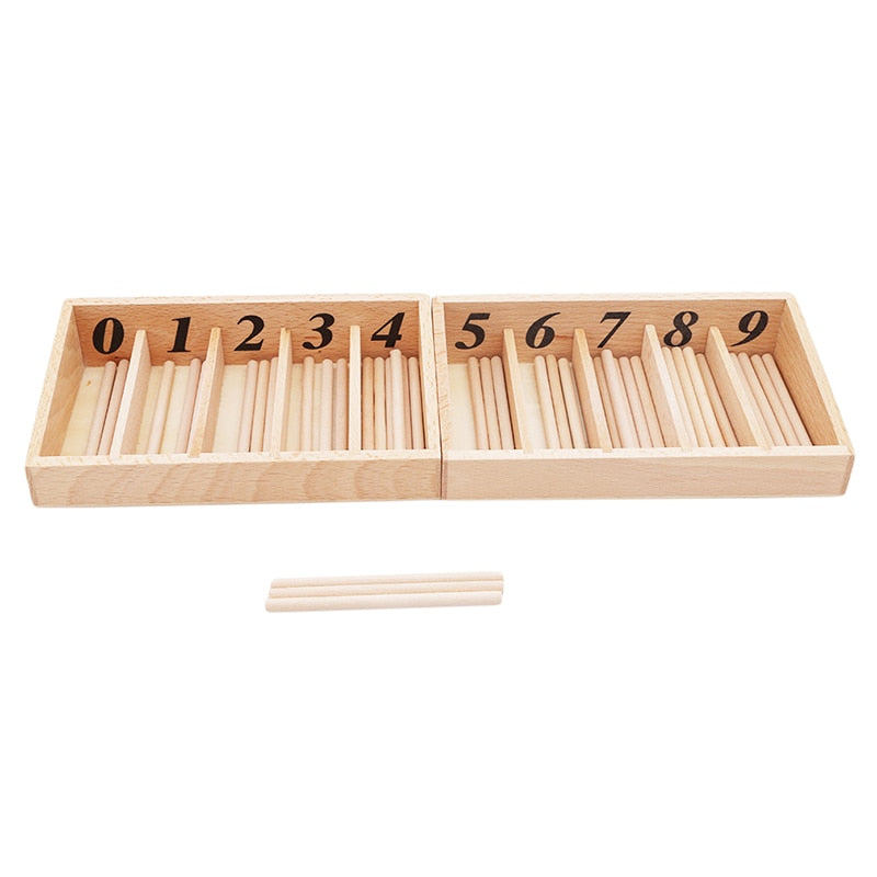 Wooden Montessori Spindle Box Math Learning Set by HitMyNeed