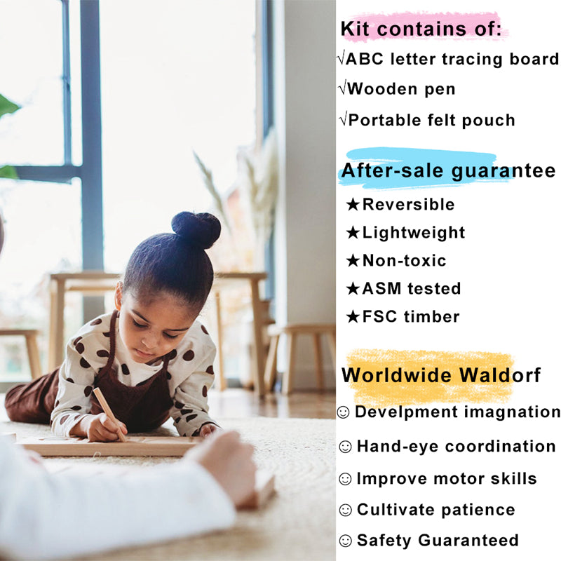 Wooden Montessori Tracing Board for Early Writing by HitMyNeed