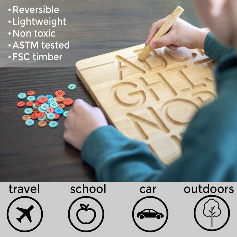 Wooden Montessori Tracing Board for Early Writing by HitMyNeed