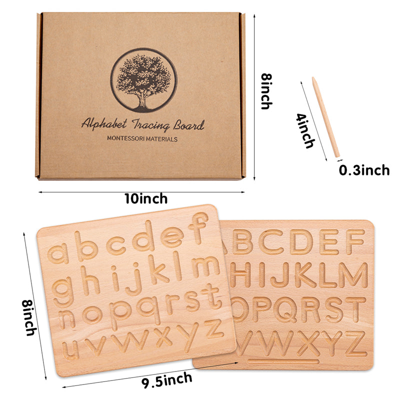 Wooden Montessori Tracing Board for Early Writing by HitMyNeed